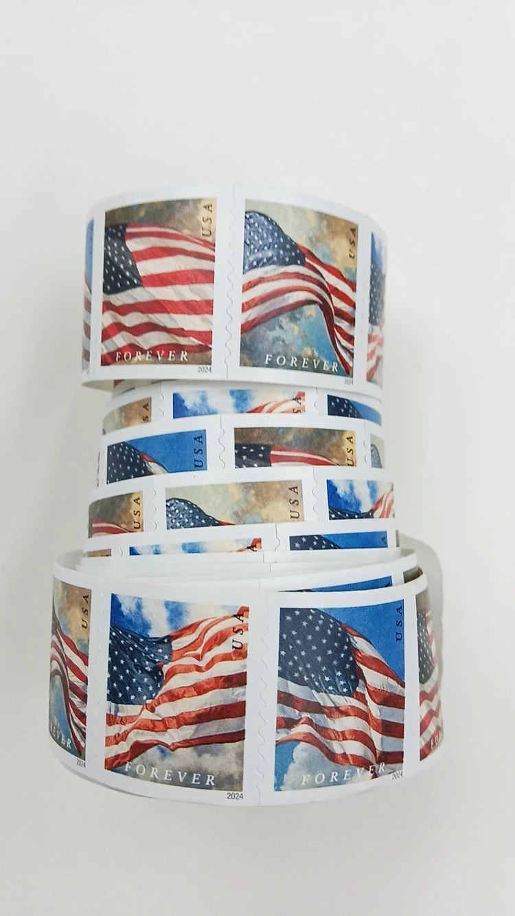 2024 USA American Flag Forever Stamps Roll Of 100 Stamps