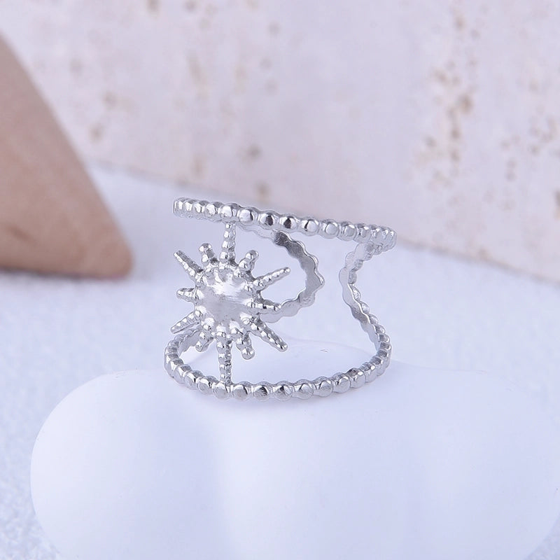 Fashion Sun 304 Stainless Steel 18K Gold Plated Plating Stainless Steel Rings