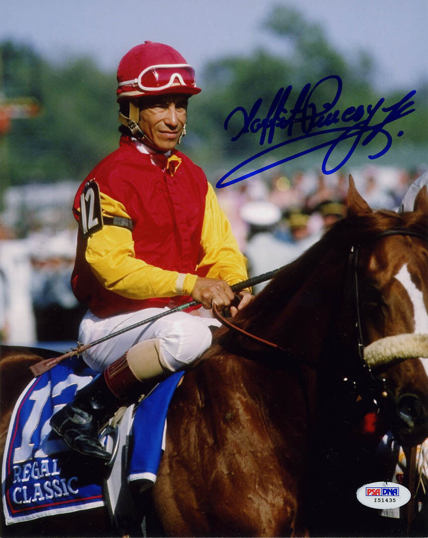 Laffit Pincay Jr. SIGNED 8x10 Photo Poster painting Horse Jockey PSA/DNA AUTOGRAPHED