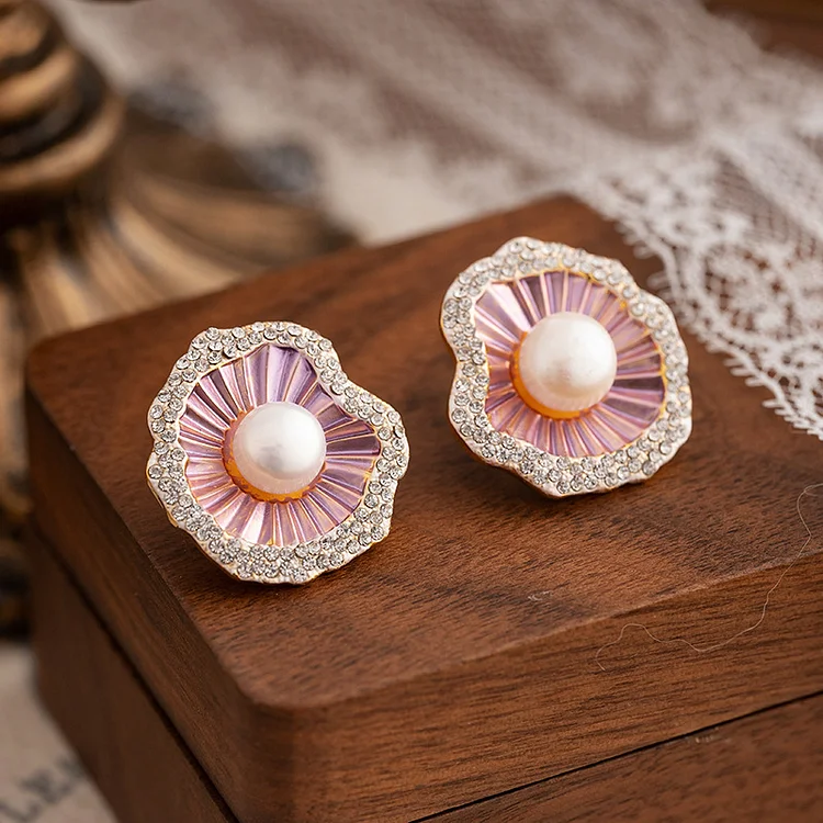 Enamel Dropping Oil Earrings