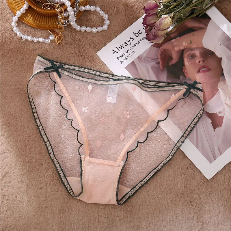 Sexy Panties Bikini Underwear Lace Women's Lingerie Embroidery Perspective Female Underpants Briefs Intimates Pantys for Girls