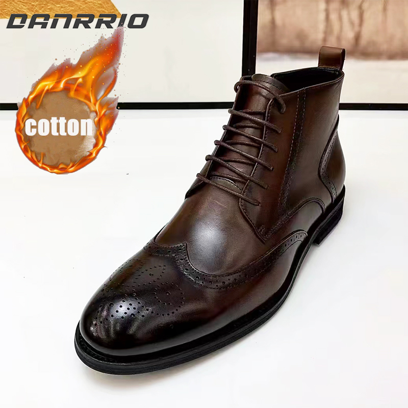 DANRRIO British Style Business High Top Leather Boots|Side Zipper Style DANRRIO.COM DANRRIO
