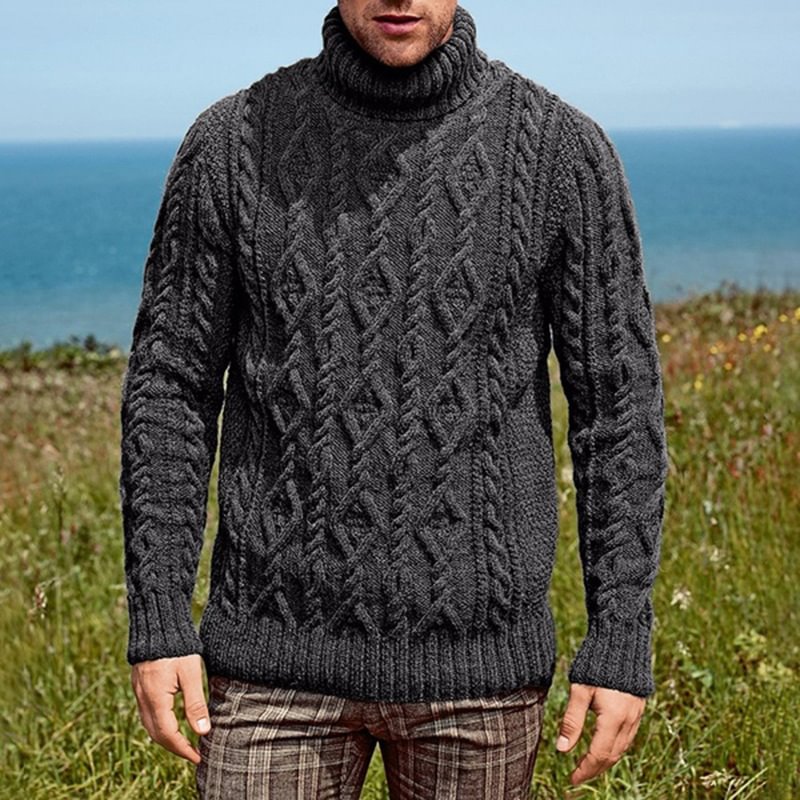 Men's Wool Turtleneck Knitted Sweater
