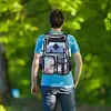 PVC Clear Outdoor Backpack Multi Pocket Transparent Sports Backpack Hiking Bag