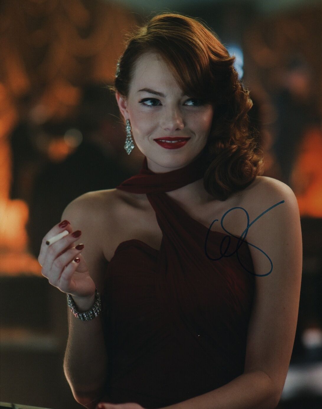 Emma Stone signed 11x14 Photo Poster painting