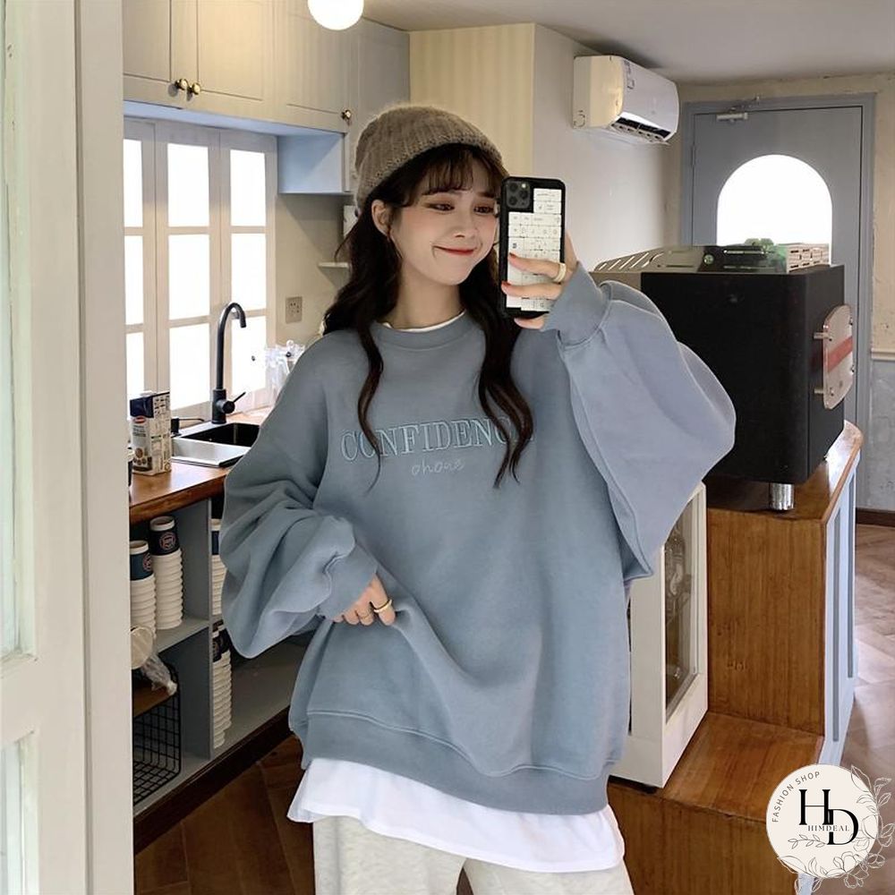 French Vintage Full Sleeve Sweatshirt Streetwear New Trendy Loose Fake Two Pullover 90S