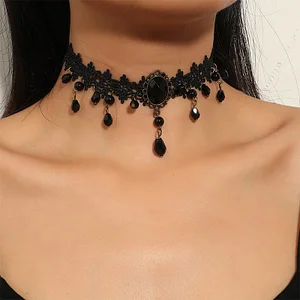 Dark lace choker for sexy girl