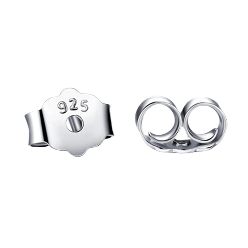 1 Pair 925 Sterling Silver Solid Color Ear Nuts Jewelry Accessories
