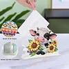 Acrylic Sunflower Cow Diamond Painting Napkin Rack Decor for Home Office Decor