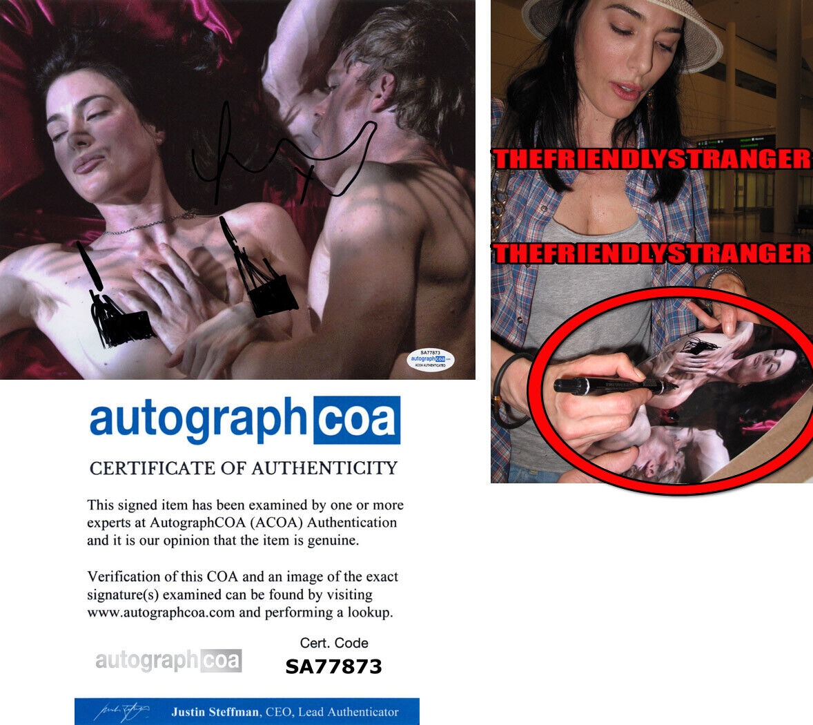 Rare JAIME MURRAY signed DEXTER 8X10 Photo Poster painting f EXACT PROOF - SEXY Lila ACOA COA