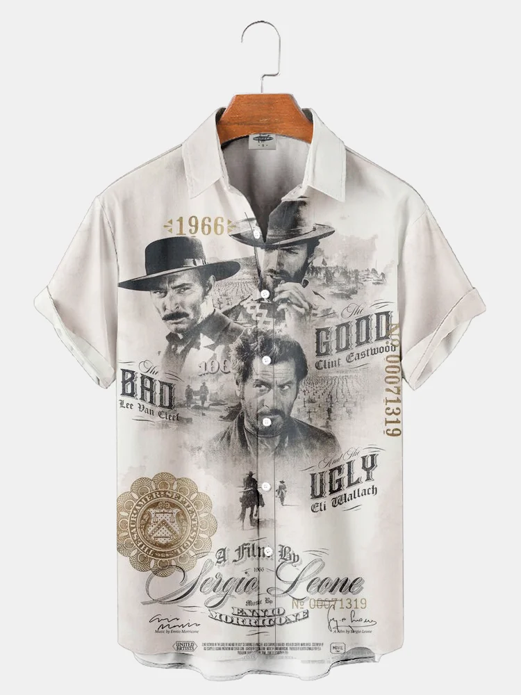 Men’S Classic Western Movies Printed Shirt