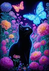 Luxury AB Velvet Diamond Painting Kit - Cat and Butterfly