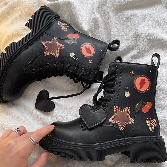 Y2K Heart Star Boots