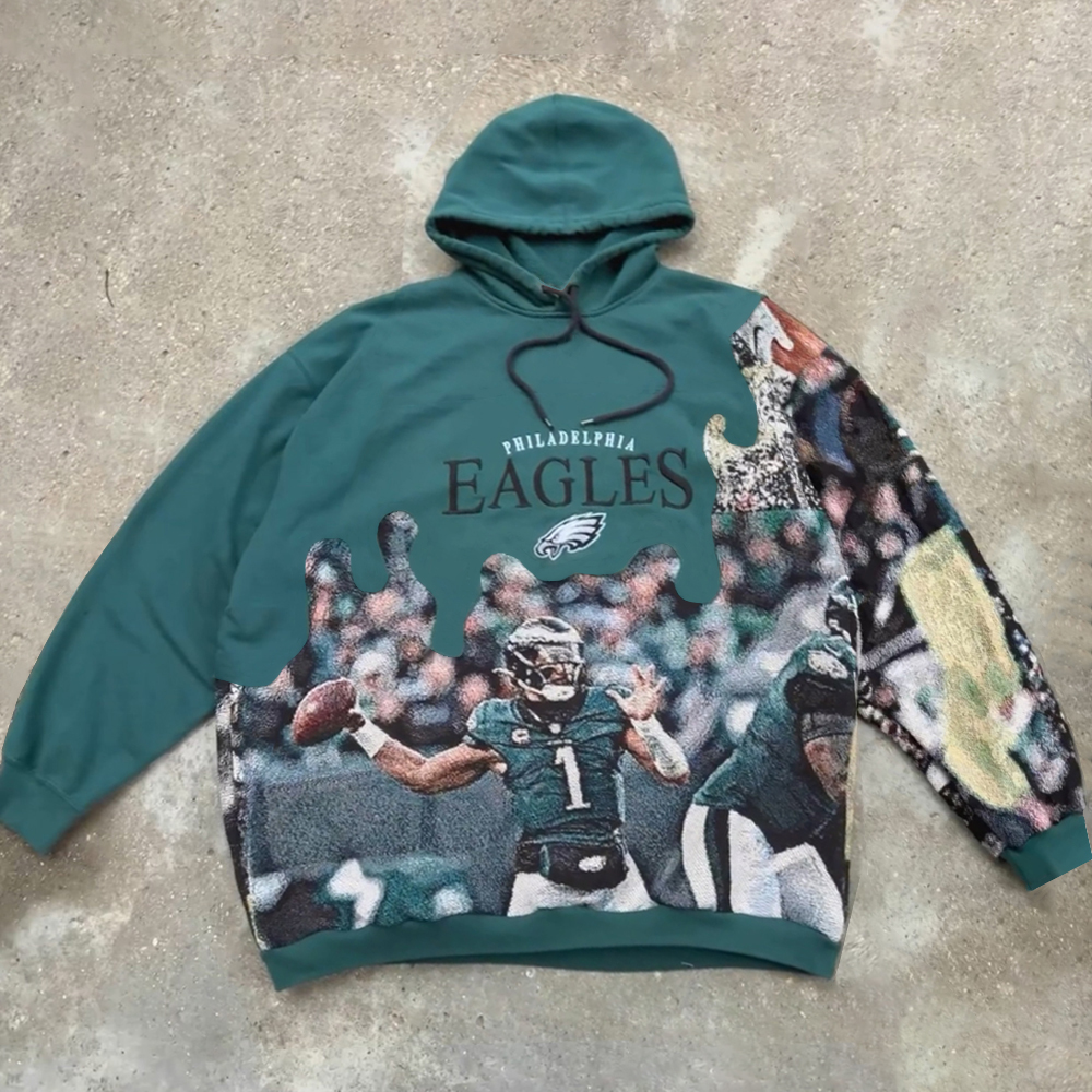 Stylish Eagles Print Long Sleeve Hoodies