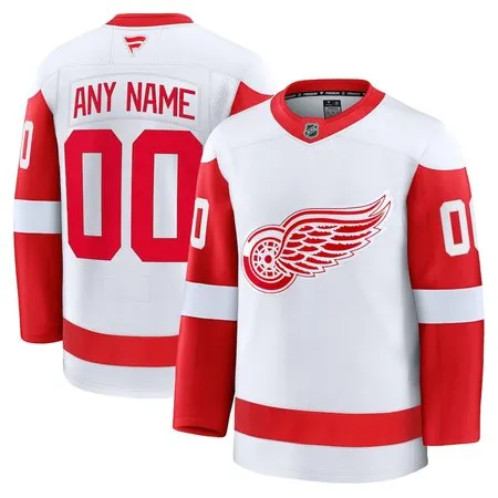Youth Detroit Red Wings  White Away Custom Jersey