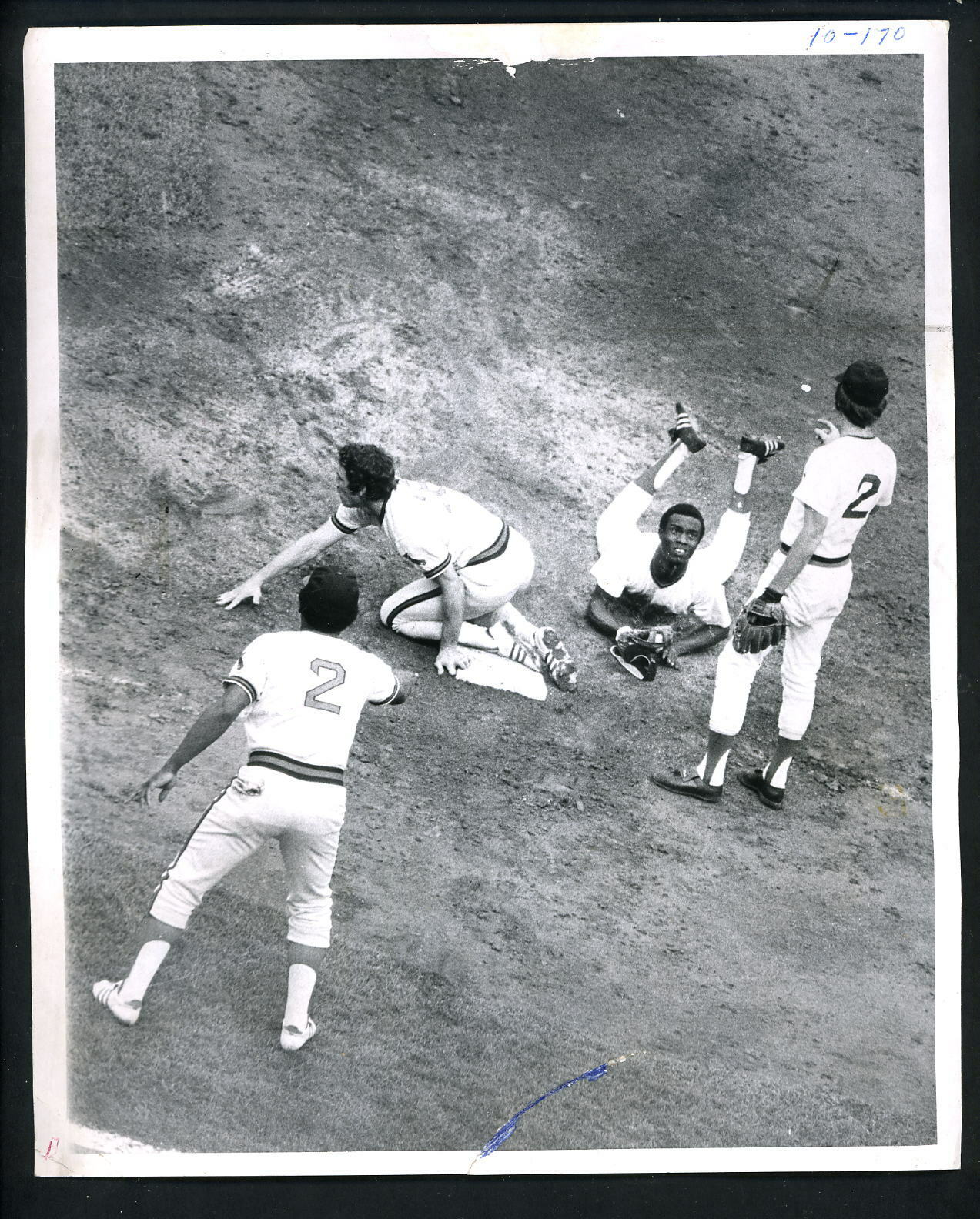 Ben Oglive & Doug Griffin 1973 Press Photo Poster painting Boston Red Sox Angels