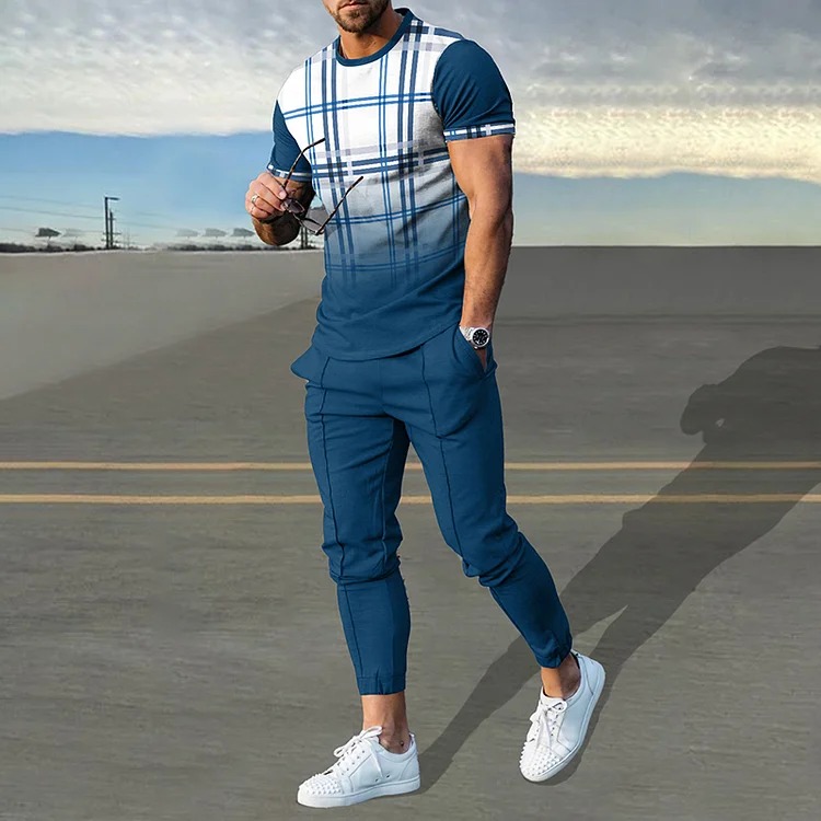 Men's Solid Sports Casual Short Sleeve Shirt And Pants Co-Ord