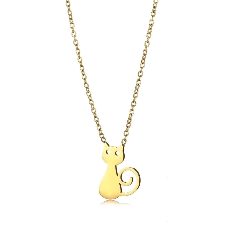 Stainless Steel Elegant Cute Plating Hollow Out Solid Color Pendant Necklace