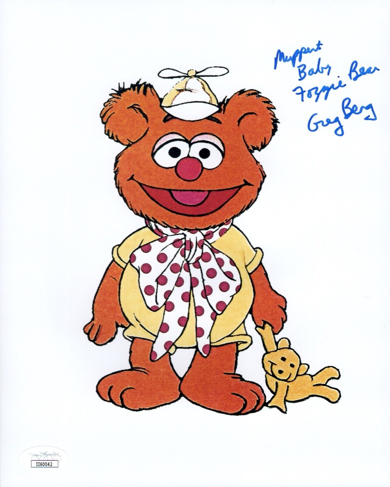 GREG BERG Muppet Babies FOZZIE BEAR Signed 8x10 Photo Poster painting Autograph JSA COA Cert