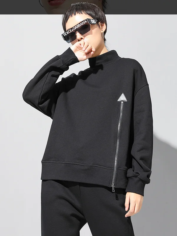 Original Zipper Long Sleeve T-Shirts Tops