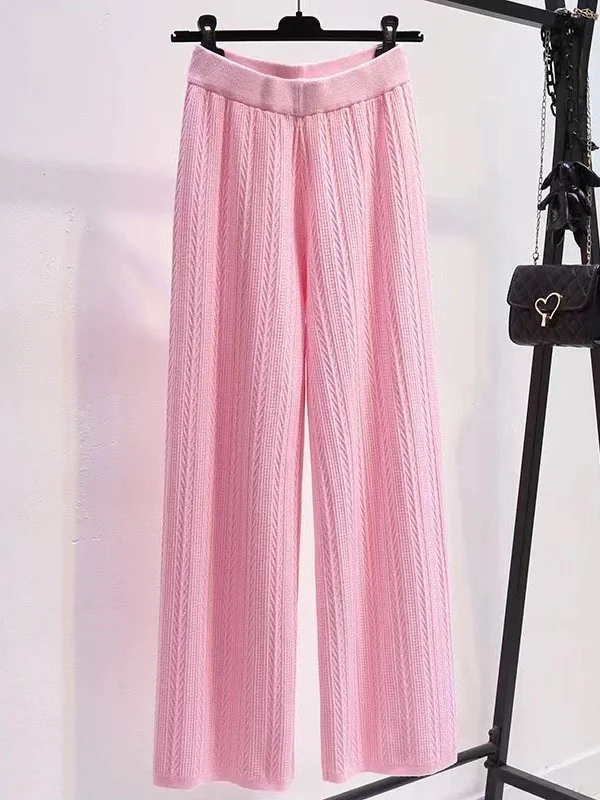 Solid Color Wide Leg Loose Trousers Pants