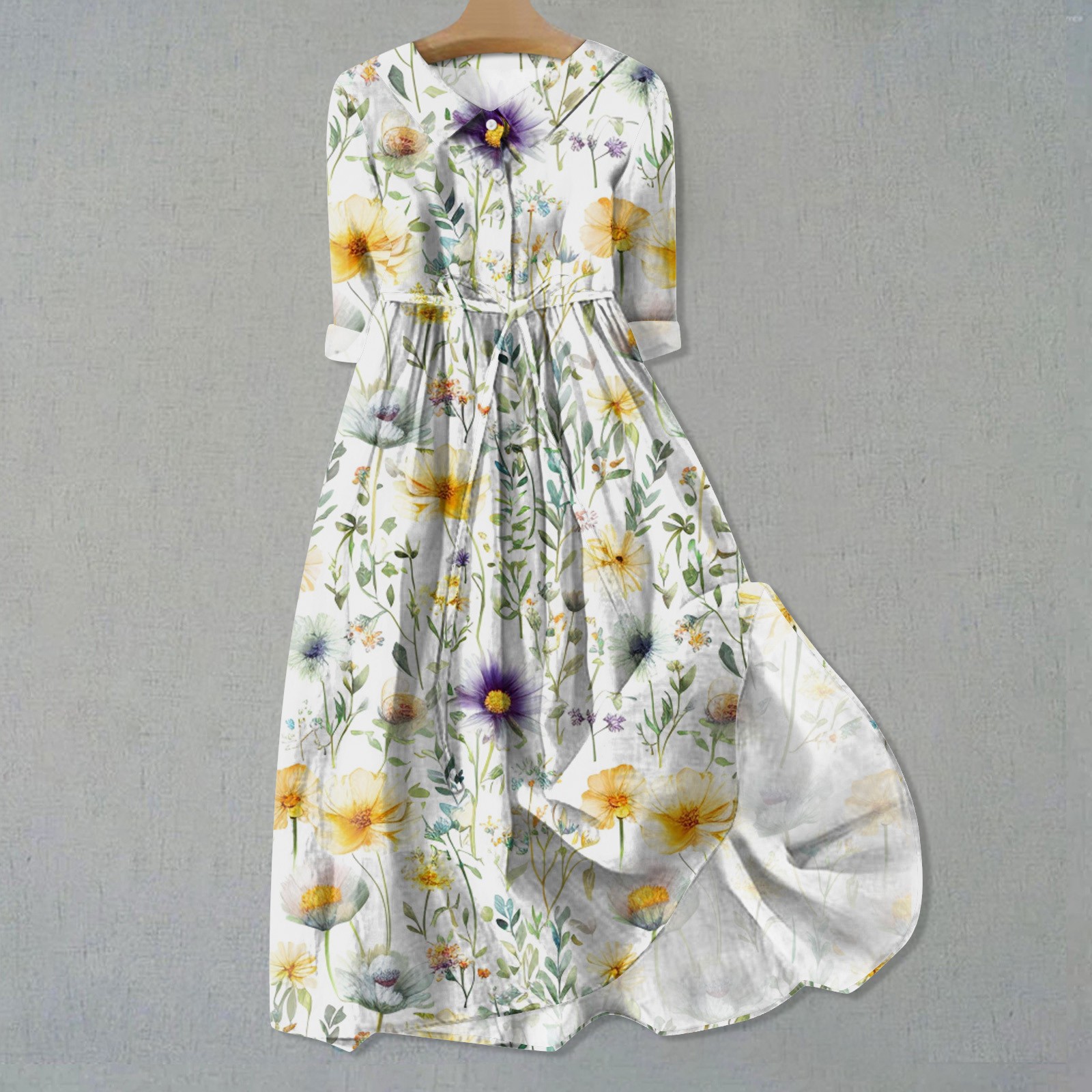 Nulclover Sleeveless Tunics Flower Dress Bohemian Summer Dress Long Sleeve Plain Floral A Line Dresses For Women платье женское вечернее