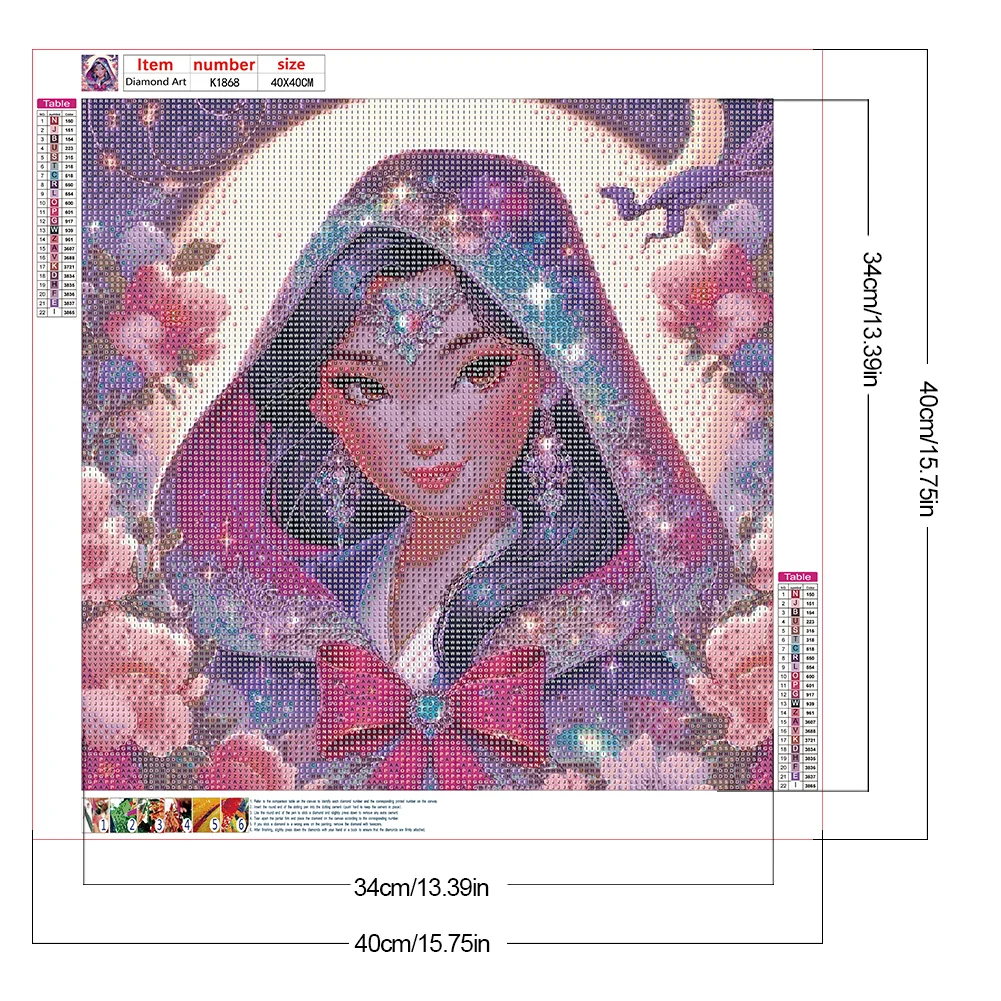 Diamond Painting - Full Round Drill - Princess Mulan(Canvas|40*40cm)