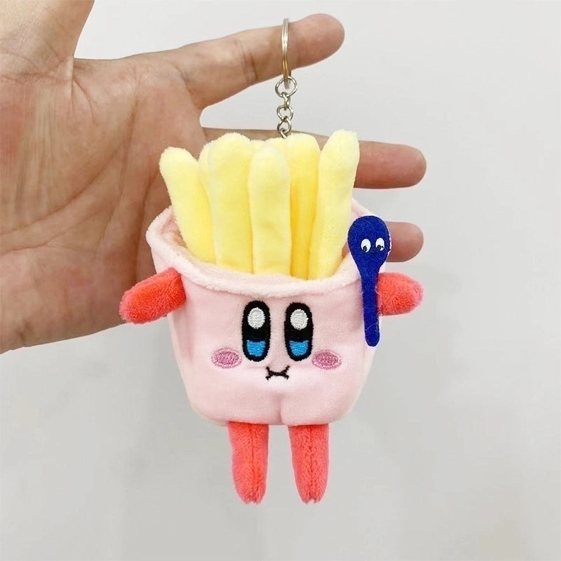 3 Pieces Cute Novelty Toast Hamburger Hot Dog Pp Cotton Plush Unisex Bag Pendant Keychain