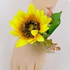 10PCS Sunflower Peony Wedding Catering Bridal Groom Guests Corsage Boutonniere Wrist Artificial Flower Bouquets