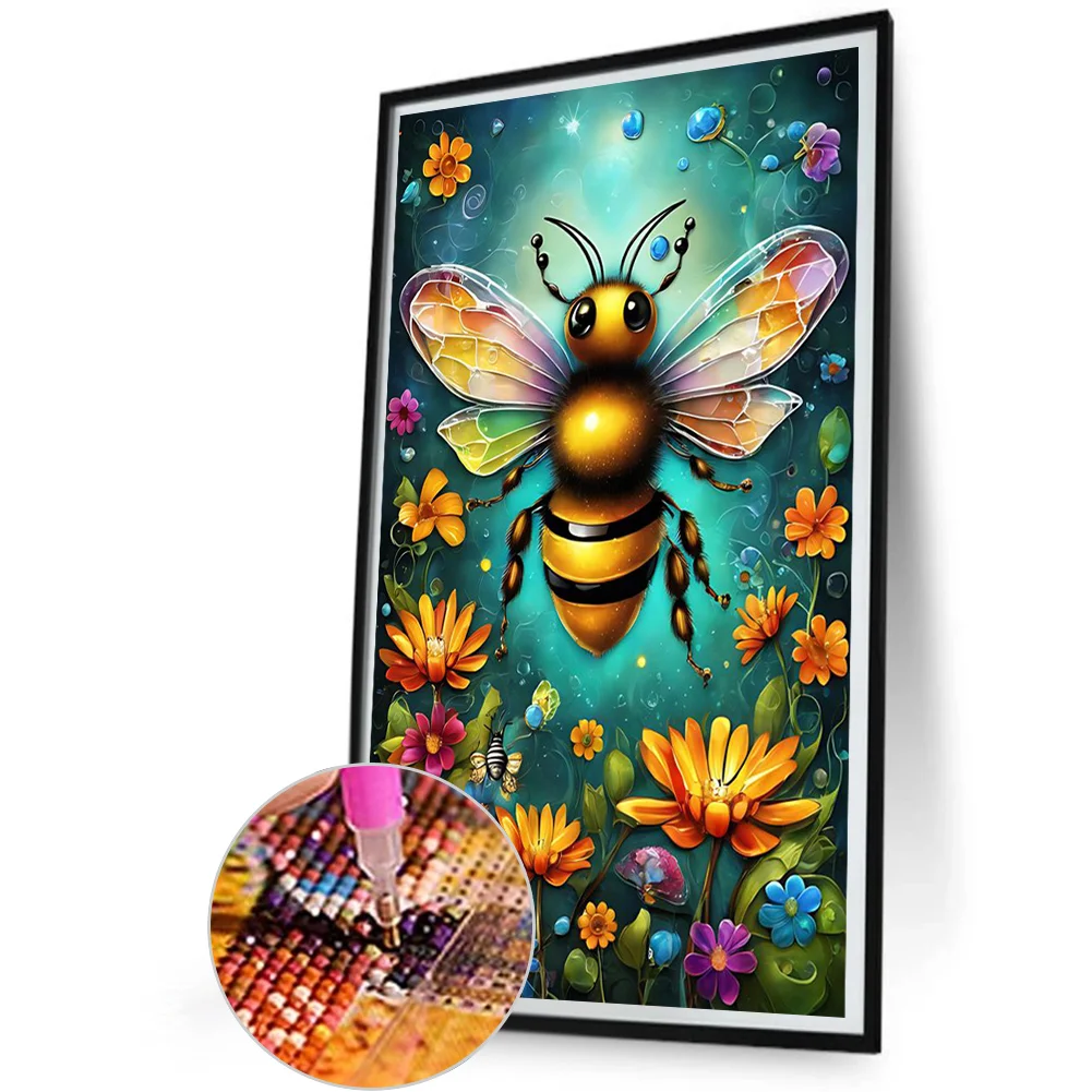 Diamond Painting - Full Round Drill - Flower Bee(Canvas|30*50cm)