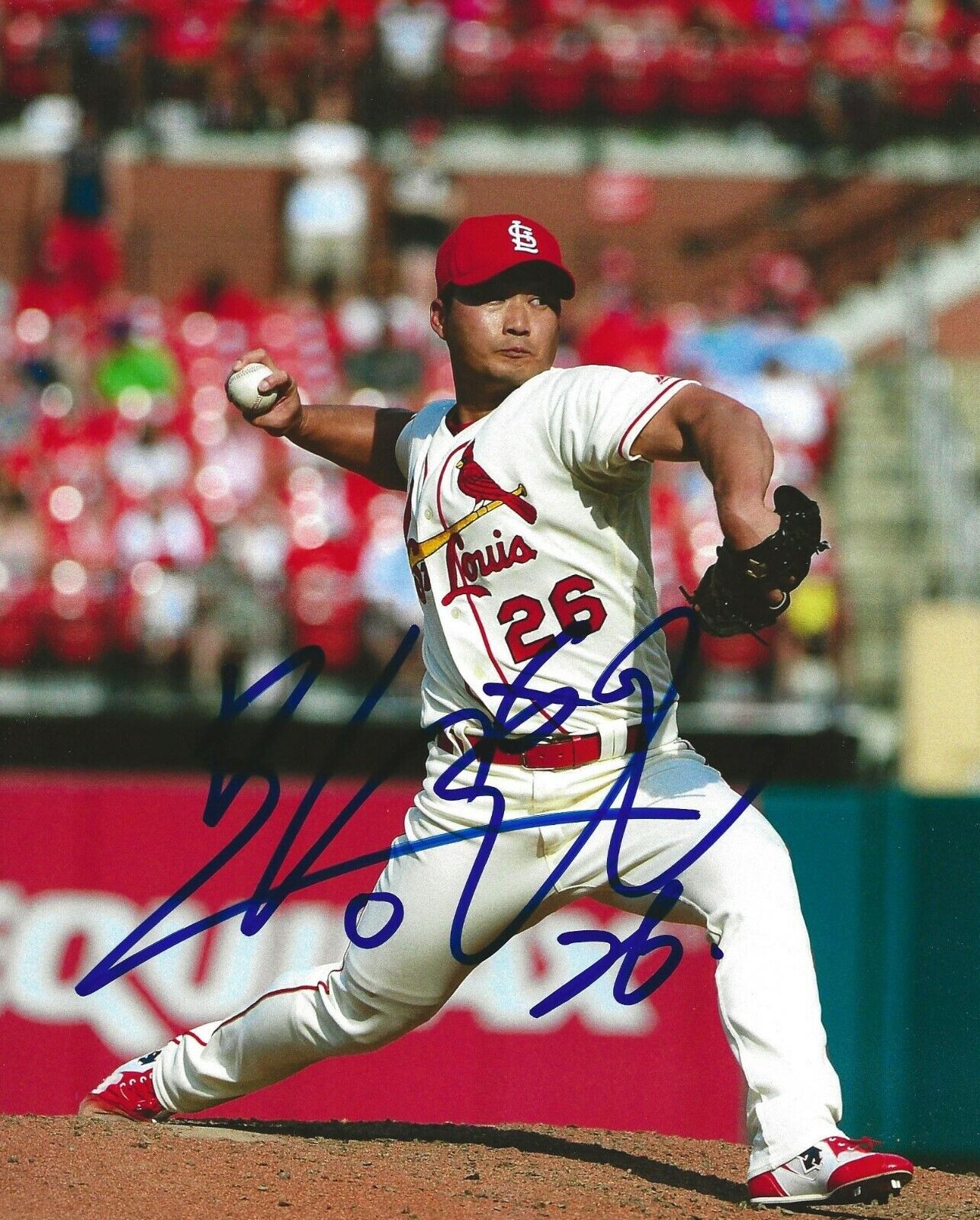 Seung-hwan Oh signed St. Louis Cardinals 8x10 Photo Poster painting autographed