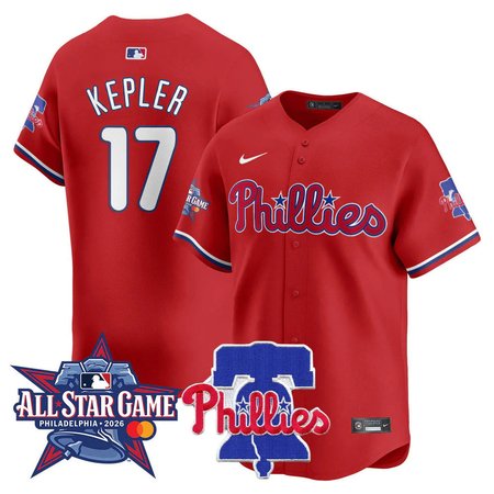 Men's Philadelphia Phillies #17 Max Kepler Red 2026 MLB All-Star Jersey