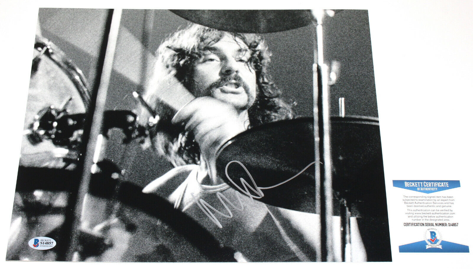 NICK MASON PINK FLOYD DRUMMER SIGNED 11X14 Photo Poster painting THE WALL PROOF COA BAS BECKETT