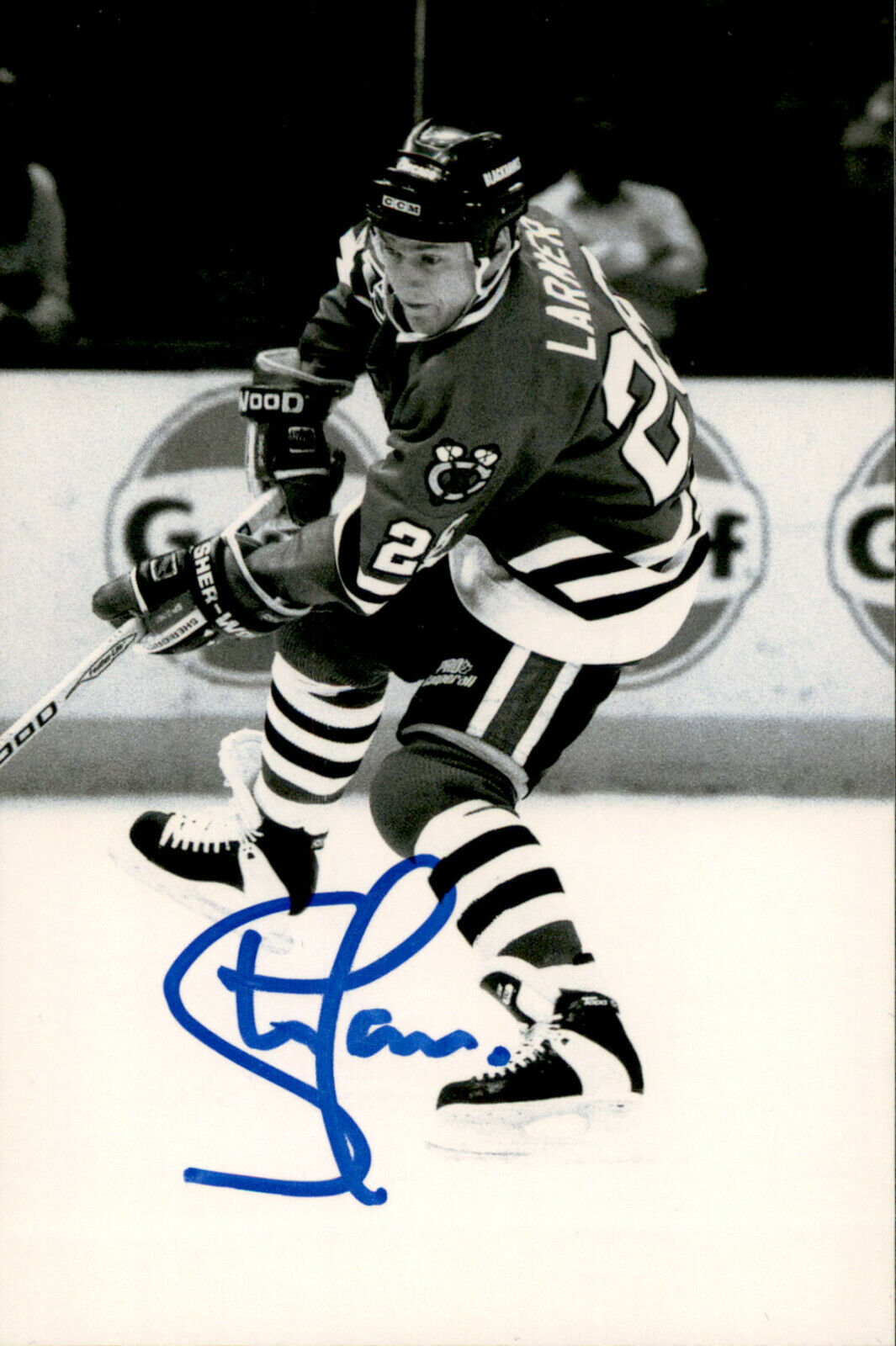 Steve Larmer SIGNED autographed 4x6 Photo Poster painting CHICAGO BLACKHAWKS #5