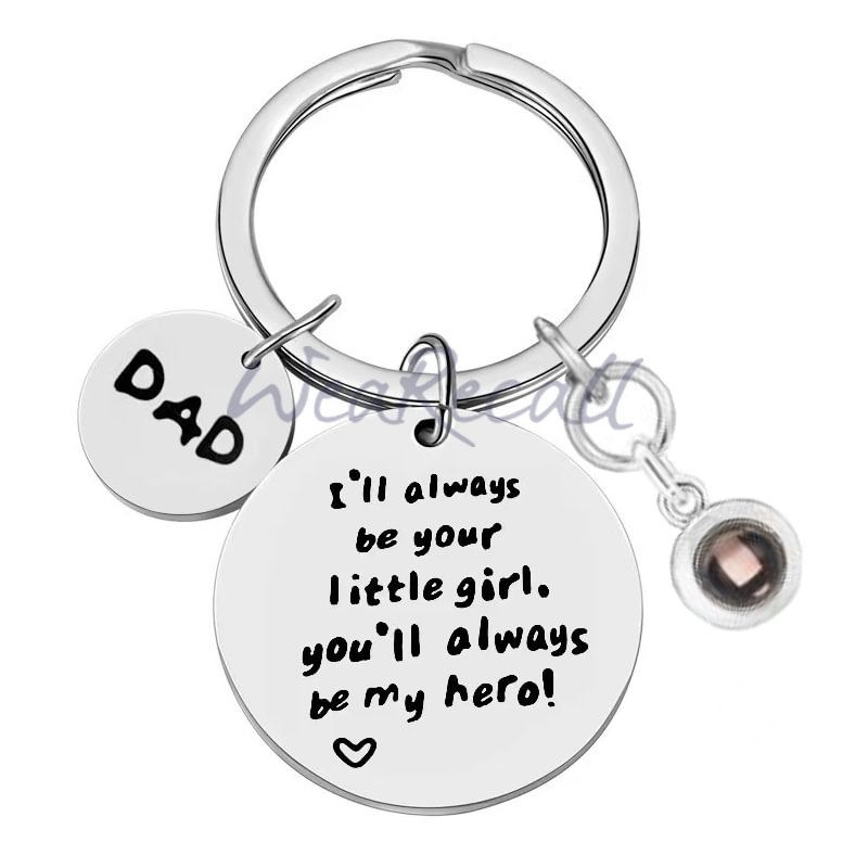 Best Father's Day Gift Projector Custom Personalized Circle Photo Keychain wetirmss