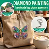 DIY Diamond Painting Keychain Kit, Double Sided 3D Printed Resin Base Rhinestone Bag Charm Ornament with Lobster Clasp, Complete Diamond Art Tools Set, Handmade Craft Gift for Women Adults Girls