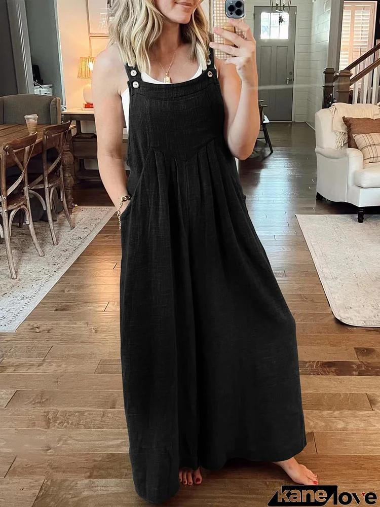 2023 Hot Sale Plus Size Wide Leg Overalls Jumpsuit