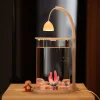 Fish tank fighting fish special ultra white small lazy glass tank living room creative desktop ornaments high-end ornamental lamp