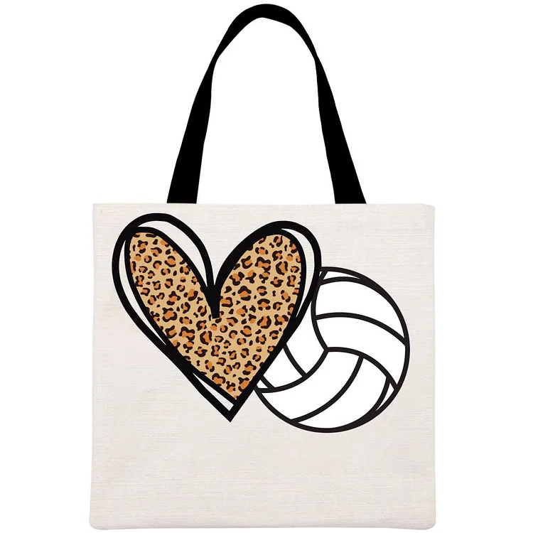 Leopard Volleyball Printed Linen Bag-Annaletters