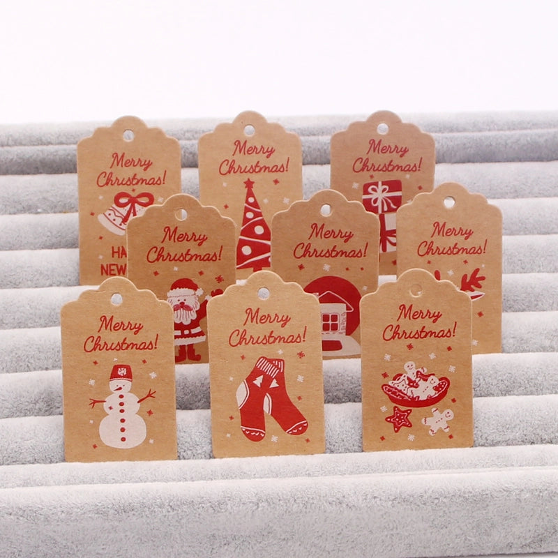 100 PCS/Package Cute Minimalist Christmas Letter Jewelry Packaging Cards