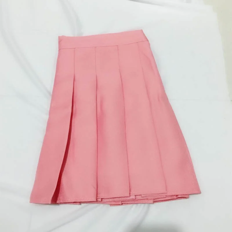 Plaid Pleated Skirt Women Summer Preppy Style Pink High Waist Chic Stitching Skirts Student Cute Sweet Girls Dance Skirt Femme