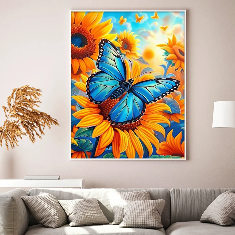 9CT Full Stamped Cross Stitch Bead Embroidery- Flower(Canvas|40*54CM)