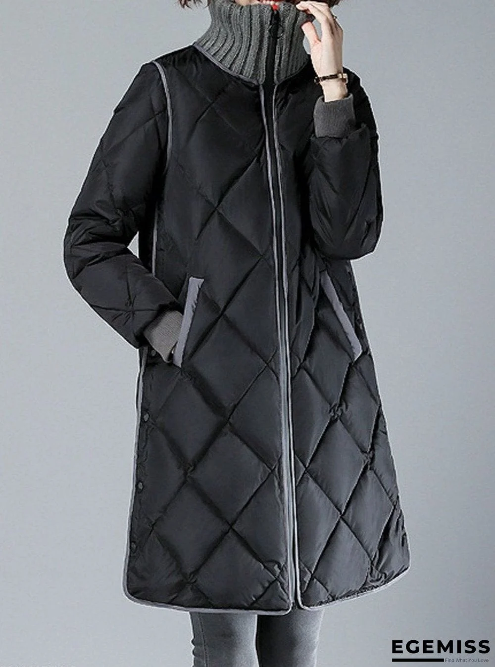 Fall/Winter Fashion Mid-length Stand-up Collar Thicken Coat | EGEMISS