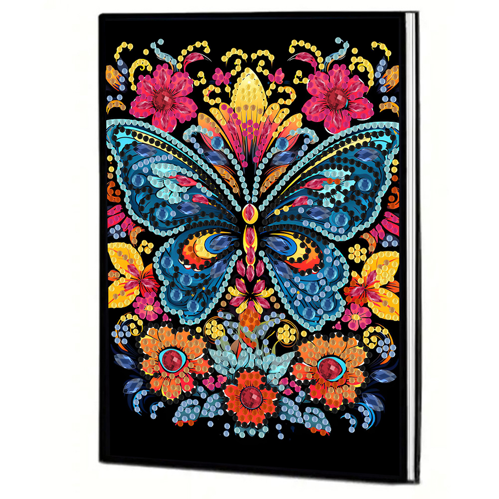 50 Pages A5 Special Shaped Butterfly 5D Diamond Painting Notebook for Boys Girls