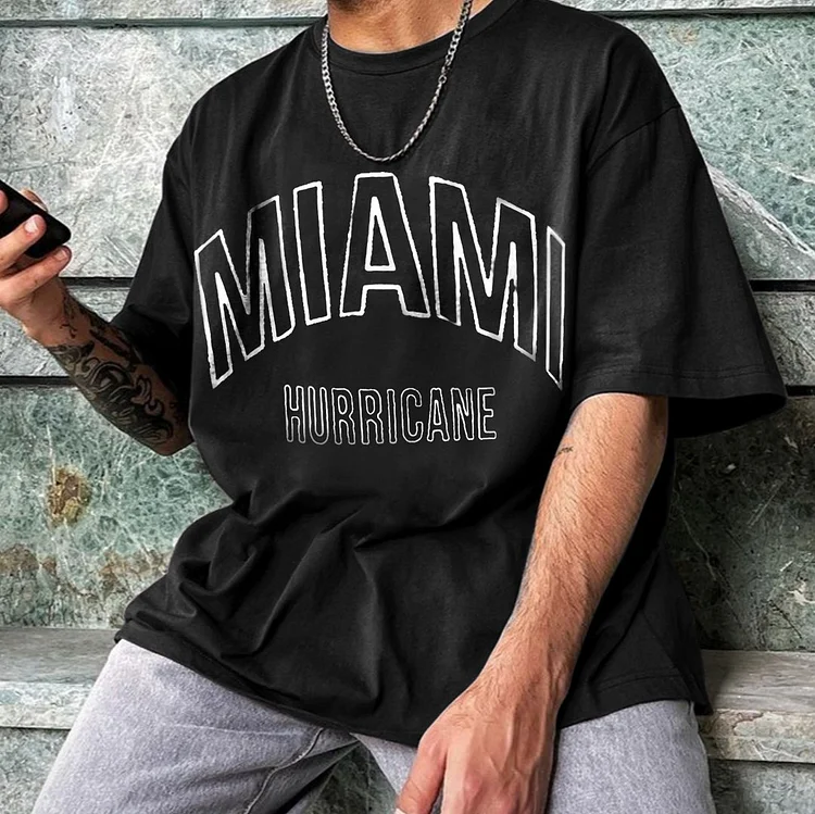 Stylish retro street style monogram print T-shirt