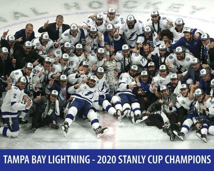 TAMPA BAY LIGHTNING 2020 Stanley Cup Champions Glossy 8 x 10 Photo Poster painting Poster