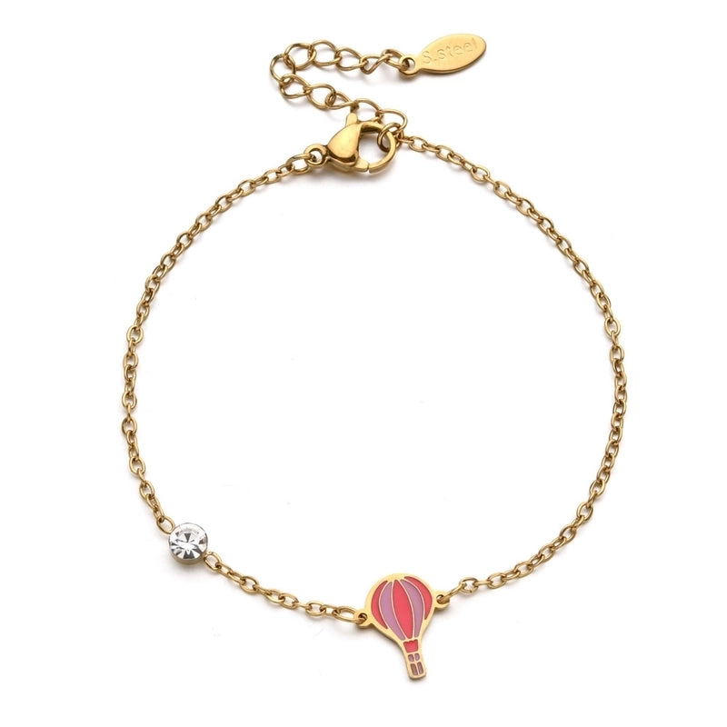 Basic Minimalist Classic Style Letter Hot Air Balloon Heart Shape 304 Stainless Steel Bracelets In Bulk