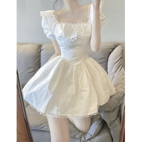 Kawaii Sweet Girl White Fairy Dress ON85