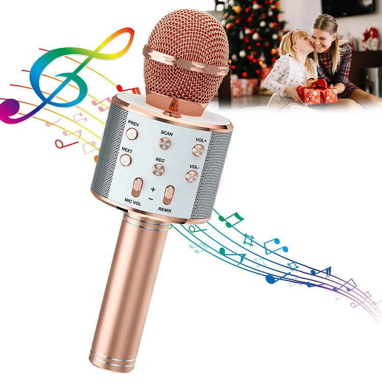 Sanmadrola Bluetooth Wireless Karaoke Microphone for Kids, Birthday Christmas Birthday Gifts Toy for 7 8 9 10 11 12 13 14 Years Old Boys Girl 