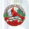 Diamond Painting Stained Glass Cardinal Pendant